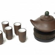 Tetera con cinco vasos para té, Yixing, s.XX