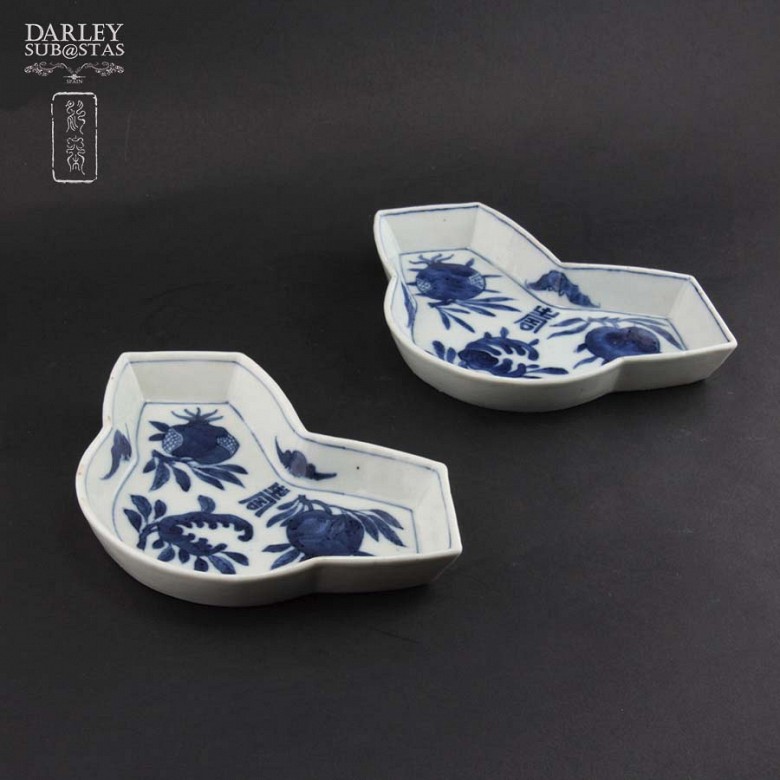 Dos bandejas de porcelana china - 3