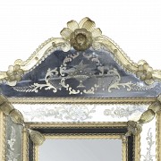 Espejo veneciano de cristal de Murano, s.XX