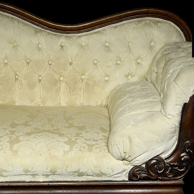 Chaise-longue victoriana con tapicería capitoné, Inglaterra, S.XIX - 2