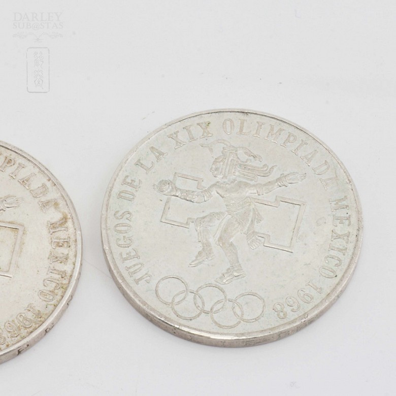 Dos monedas plata 0,720m/m- MEXICO 1968 - 4