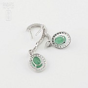 Fantastic diamond and emerald earrings - 3