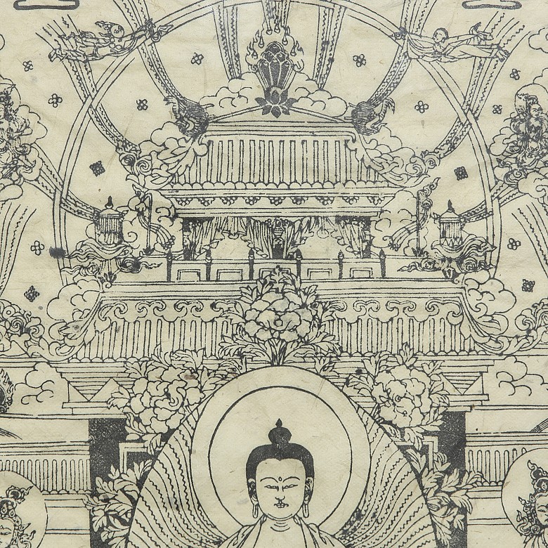 Ink on paper, Heavenly Temple 