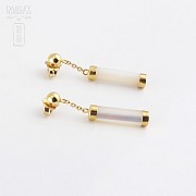 earrings natural mother of pearl in 18k yellow gold - 3