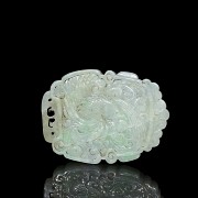 Placa ovalada de jadeita, dinastía Qing - 1