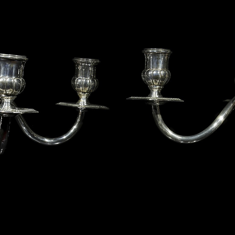 Pair of candlesticks, 925 sterling silver, 20th century