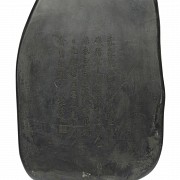 Paleta de piedra tallada con dragones, dinastía Qing