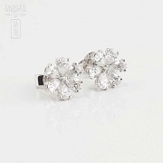 18k white gold earrings and diamonds - 1