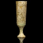 Carved jade cup with lid, Han dynasty