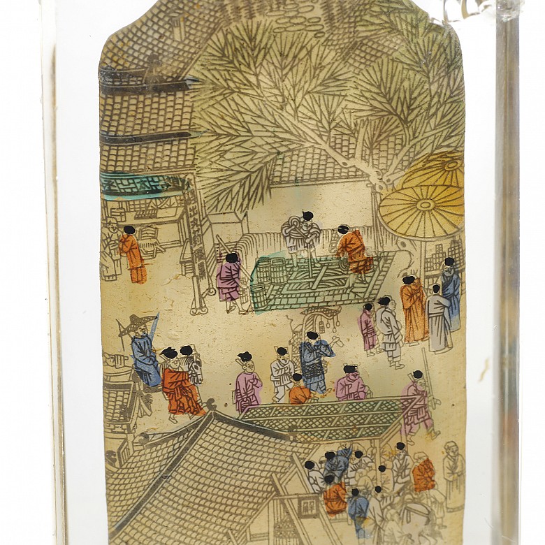 Snuff bottle with a miniature scene, 20th century