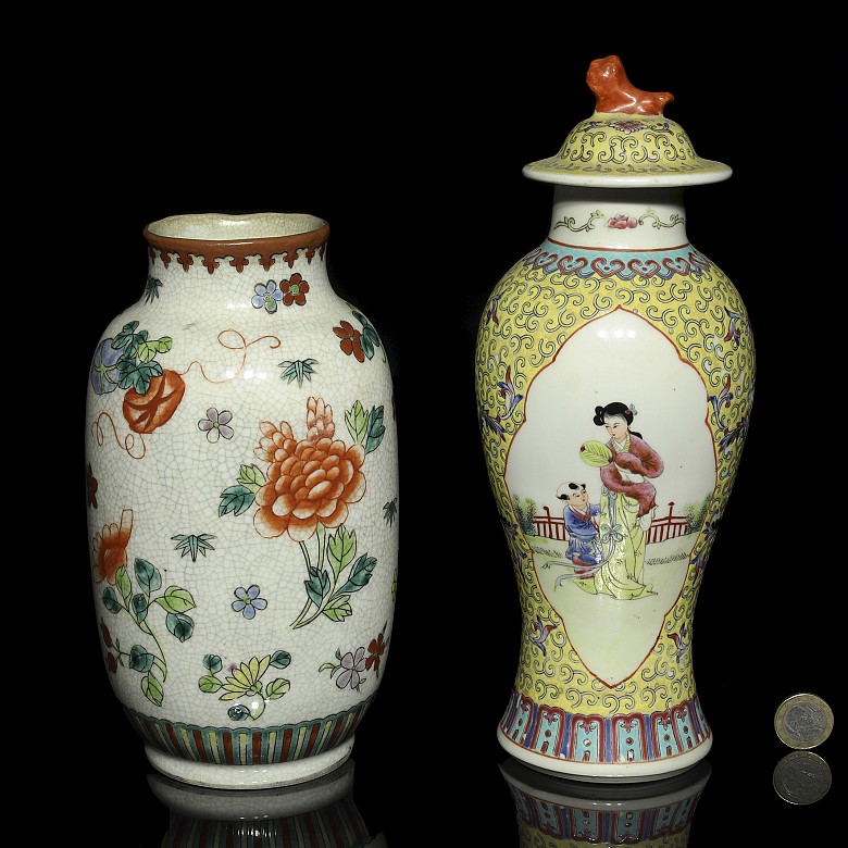 Dos jarrones de porcelana china, S.XX - 7