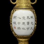 Botella de rapé en porcelana esmaltada, con marca Qianlong - 5