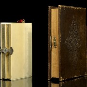 Book and leather-covered box, 19th century - 2