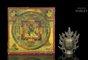 Thangka y cabeza de Buda, S.XX