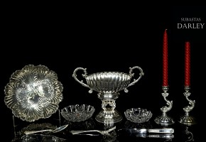 Set of utensils with silver, 20th century