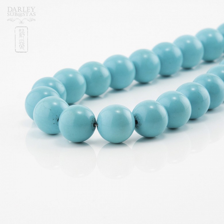 14mm natural turquoise ball thread - 1