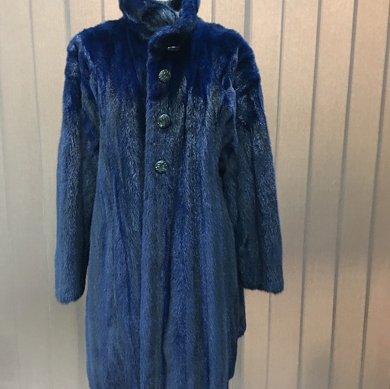 Nice blue mink fur coat - 4