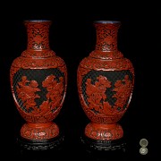 Two Chinese lacquer vases, 20th century