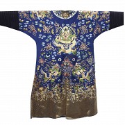 A blue silk court robe, Jifu, 19th century.