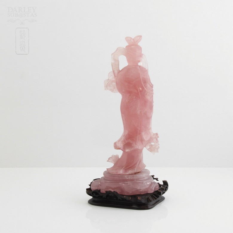 Figura dama en cuarzo rosa - 3
