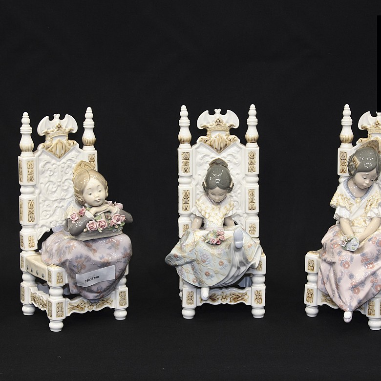 Tres figuras de porcelana de Lladró 