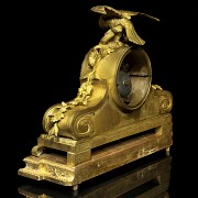 Reloj de sobremesa de bronce y porcelana, Francia, S.XIX - 5