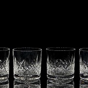 Juego de licorera y 10 vasos de whisky, Stuart England, S.XX