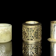Anillos de jade y plata, dinastía Qing