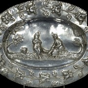 Silver tray, with Austrian marks, early 19th century