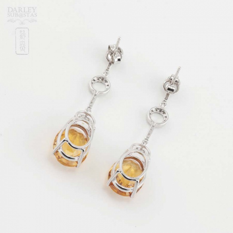 Precious diamonds and citrine earrings - 4