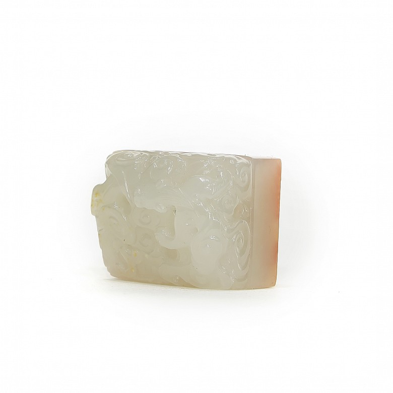Small carved jade seal, Qing dynasty.