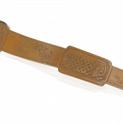 Ruyi sceptre with Buddhist reliefs, 20th century