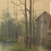 R. Molas (19th century) Set of three landscapes - 4