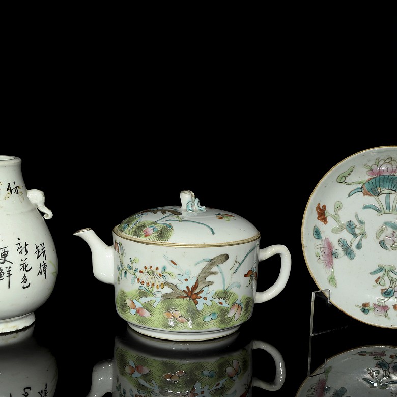 Lote de porcelana esmaltada, China, med.S.XX