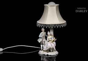 Lámpara de porcelana alemana, S.XX