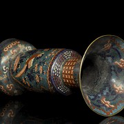 Japanese cloisonné bronze vase - 1
