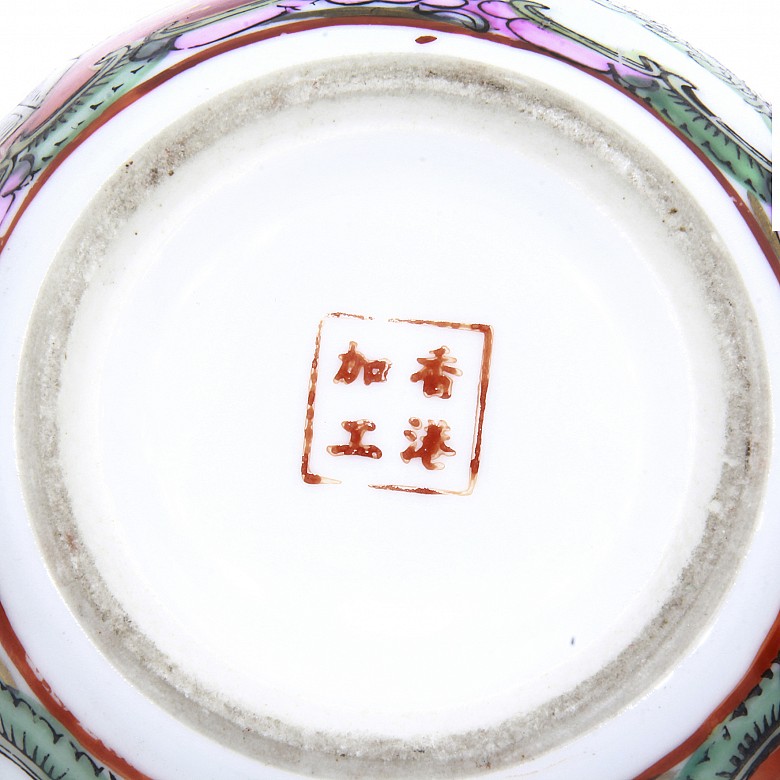 Canton porcelain group, 20th century