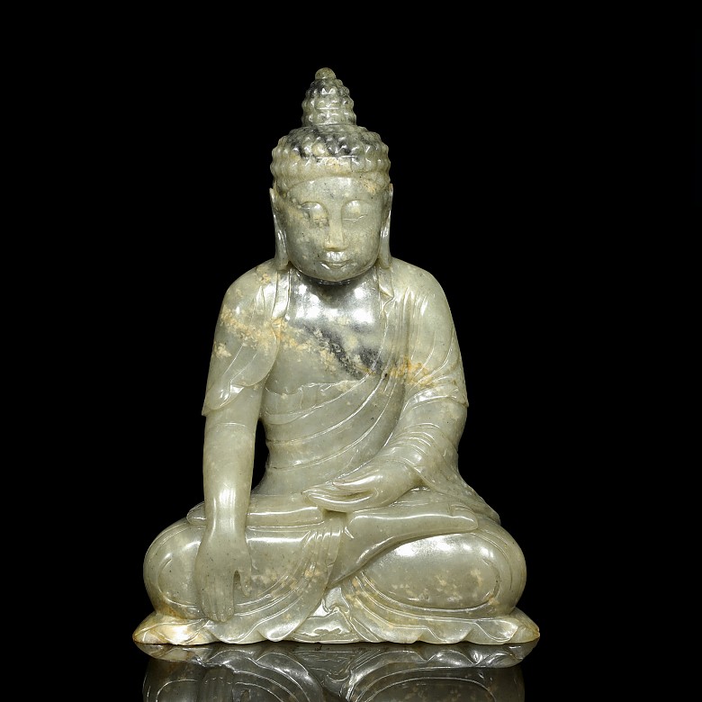 Buda de jade tallado, dinastía Qing