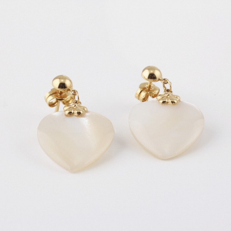 Earrings with natural pearl in 18k yellow gold - 1