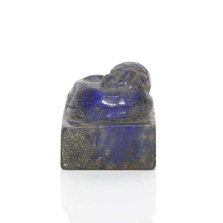 Carved lapis lazuli seal, 20th century
