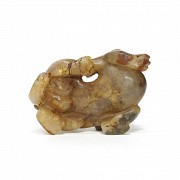 Figura de ágata tallada, estilo Xizhen, dinastía Han.