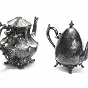 Two English electro plated metal teapots, early 20th century