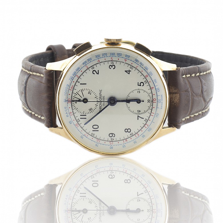 Chronographe Suisse Cie watch in 18k yellow gold - 3