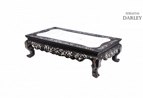 Hongmu wood low table with mother-of-pearl inlay, China.