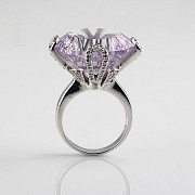 Ring 27.83cts Amethyst  and Diamonds in White Gold - 1