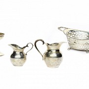 Lot of small silver objects., 20th century.