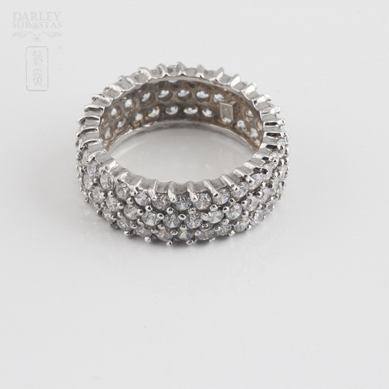 Bonito anillo en plata-rodio y circonitas - 1