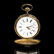 Reloj de bolsillo, con caja de oro de 18k, J.J Nordmann