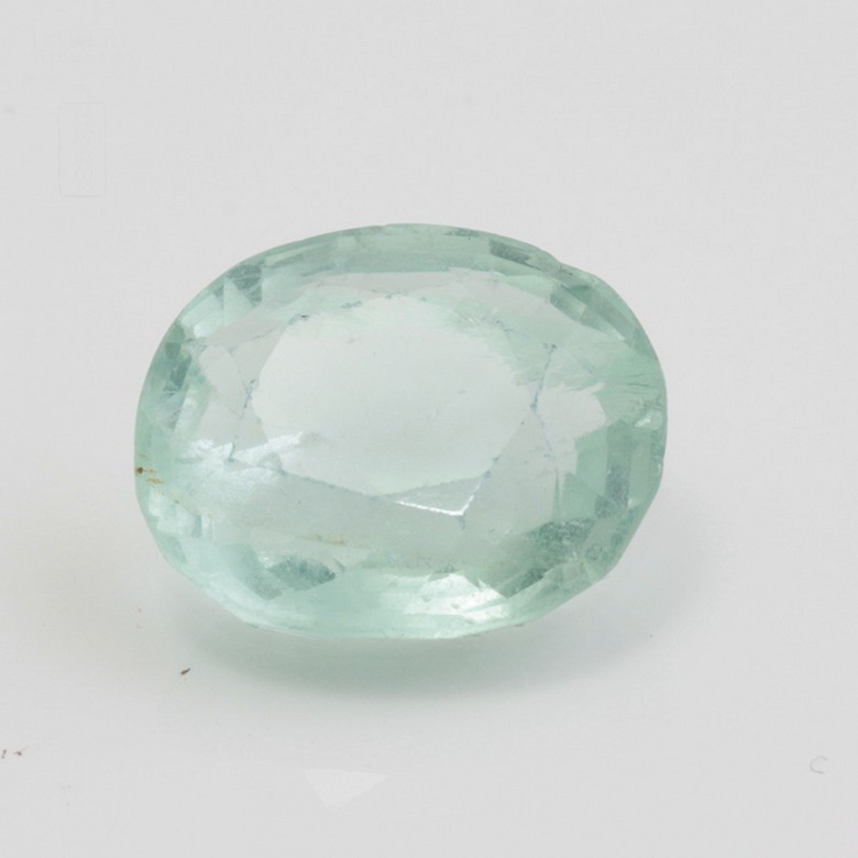 Natural emerald in light color, 32.88cts in weight, - 1