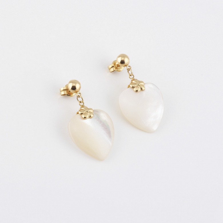 Earrings with natural pearl in 18k yellow gold - 3